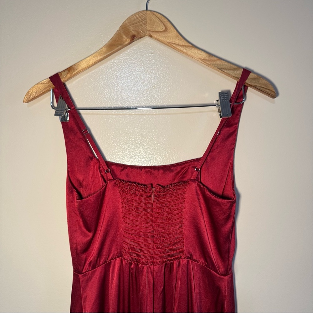 Reformation Solay Red Silk Midi Dress Size 2 - Picture 9 of 12